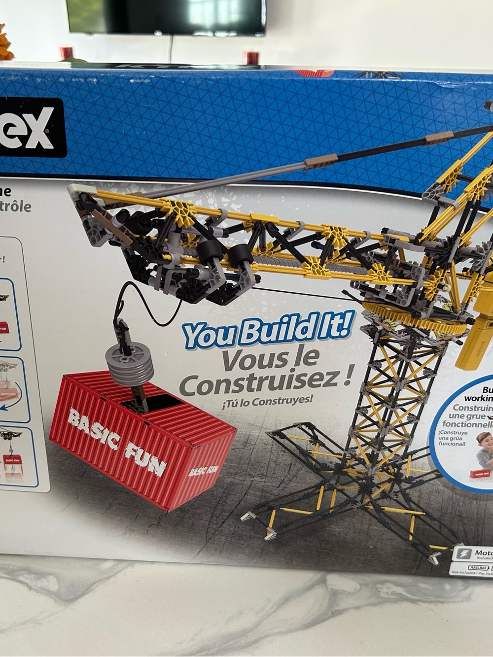KNEX Yellow & Black Construction Crane Building Set - You Build It!
